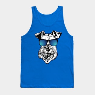 Schnauzer With Cool Blue Sunglasses Tank Top